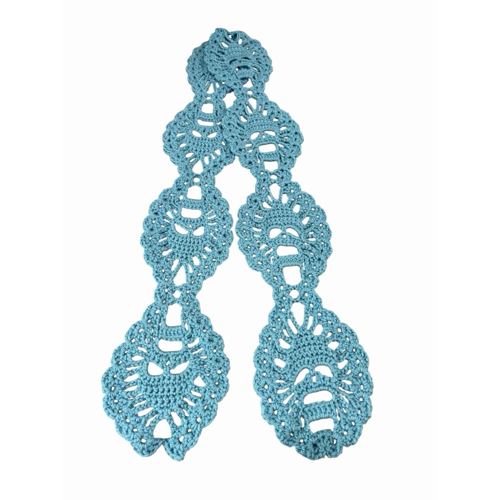 Handmade Crocheted Skull Scarf womens or girls length 64 inches